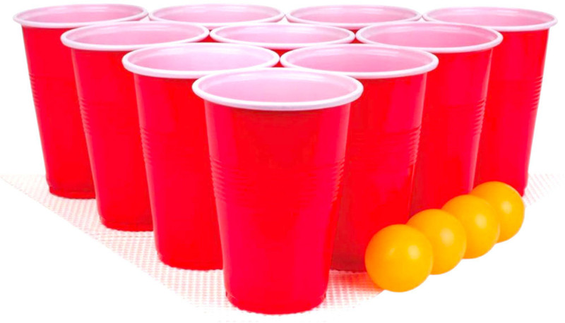 taka saki (Pack of 20) beer pong glasses game for kids adult drinking plastic glasses for party Glass Set Beer Glass(350 ml, Plastic, Red)