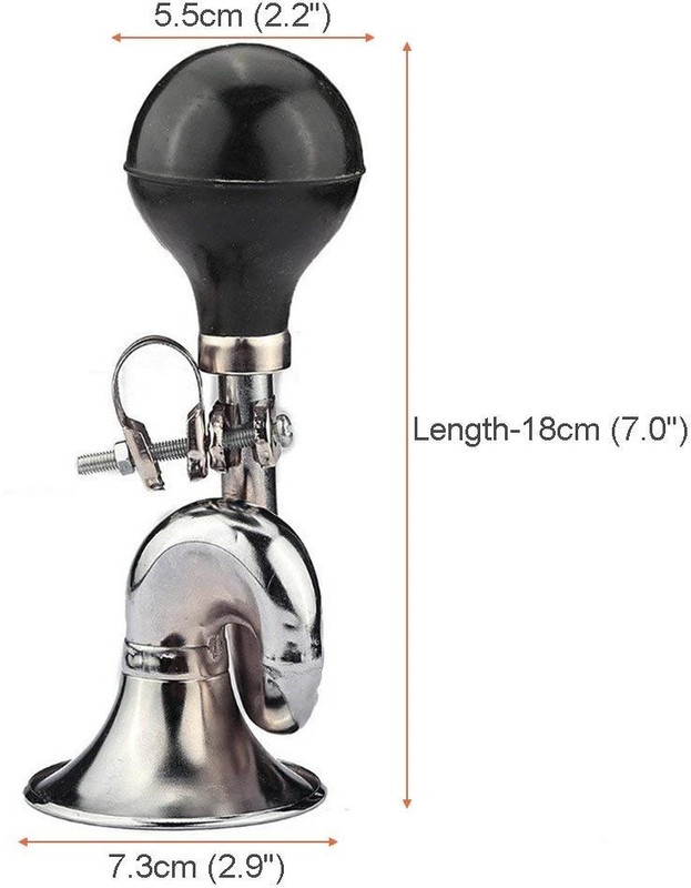 Protos India.Net Trumpet Air Rubber Retro Horn Steel Cycle Horn Bugle Bell(Black, Silver)