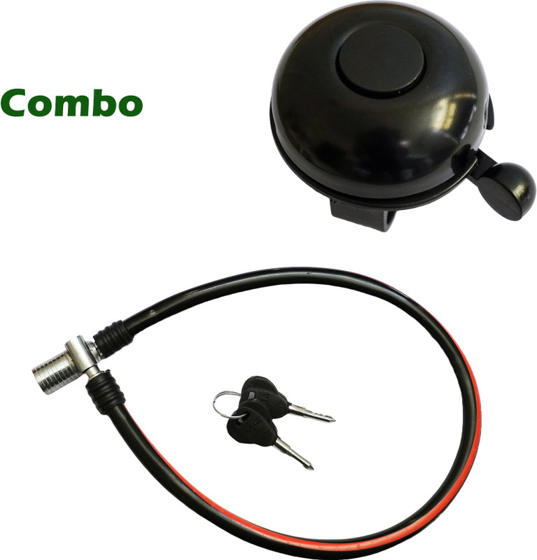Xroom Combo Aurora Toon Bell with Cable Lock Bell(Black)
