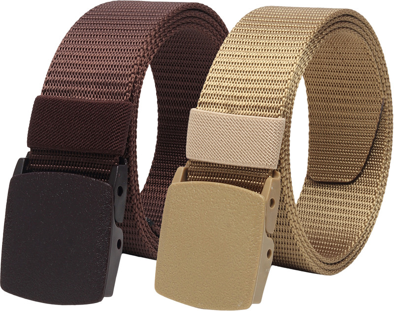 PROVOGUE Men Casual, Formal, Evening, Party Black, Grey Nylon Belt