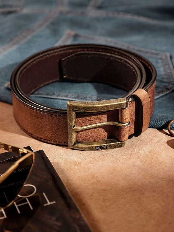 LEVI'S Men Casual Tan Genuine Leather Belt