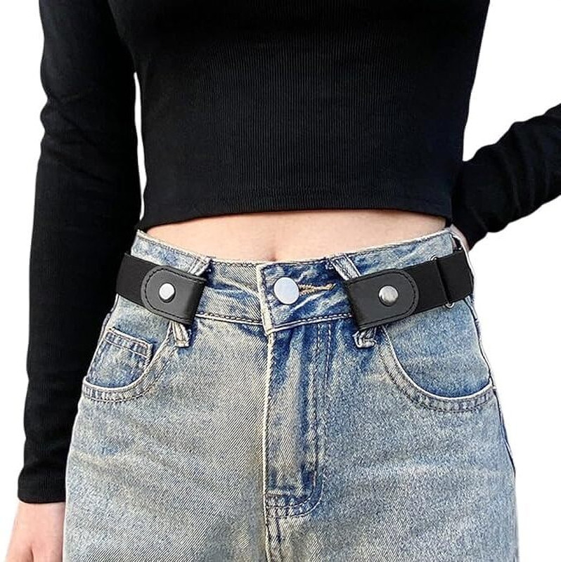 Ezliving Men & Women Black Artificial Leather Belt