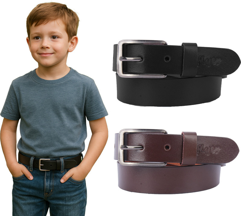 ZACHARIAS Boys Casual, Formal, Party Black, Brown Genuine Leather Belt