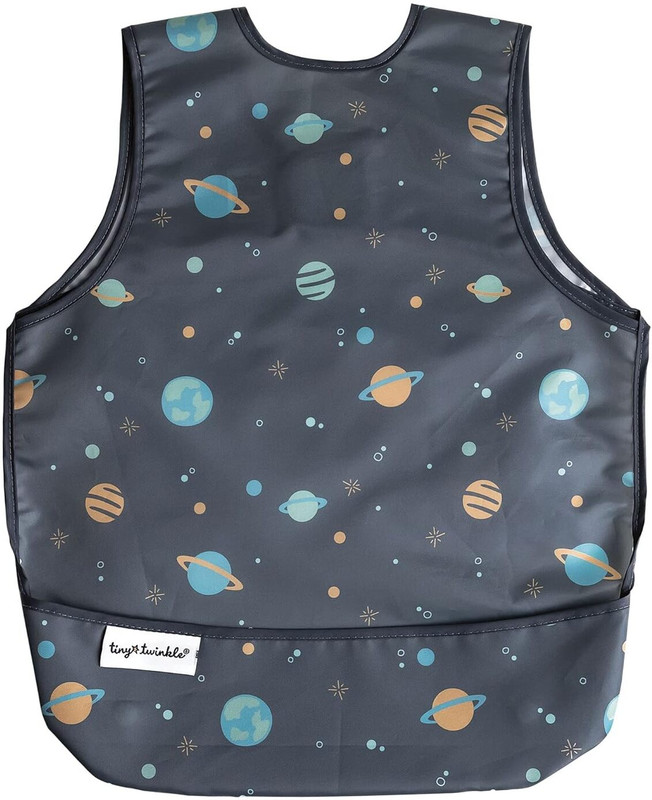 Tiny Twinkle Mess Proof Baby Bibs Outfit, Waterproof Bibs,(Large 2-4 Years)(Space)