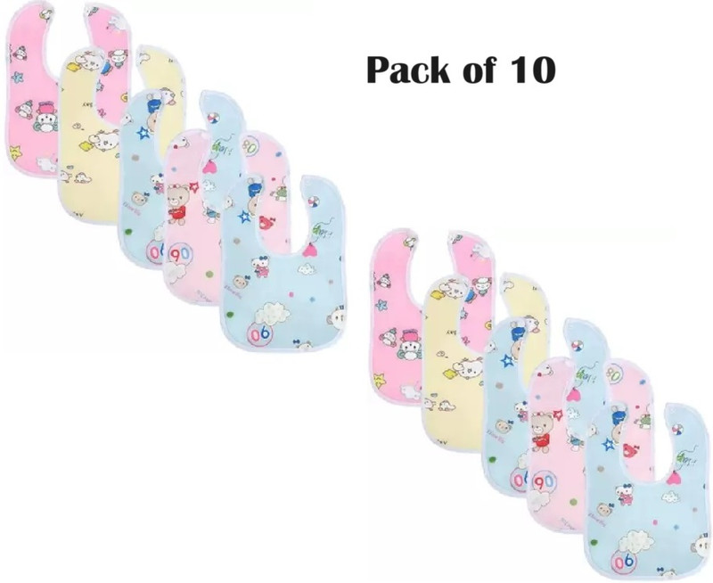 QinPin Fastdry bibs for new born baby Waterproof Spil Resistant Super Soft cotton Apron(Multicolor)