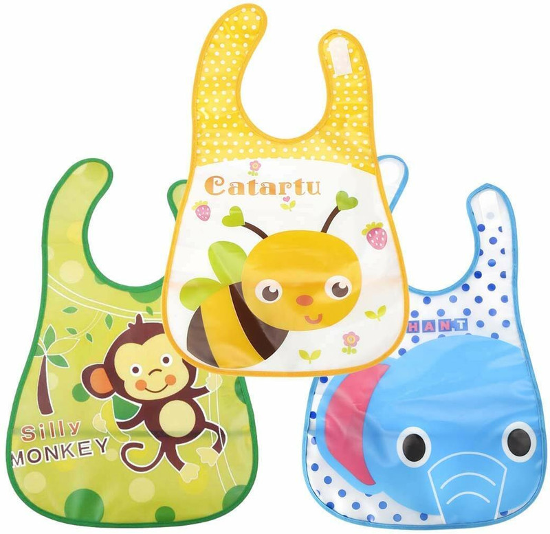 Bouchic Baby Plastic Apron bibs_PK3(Multicolor)