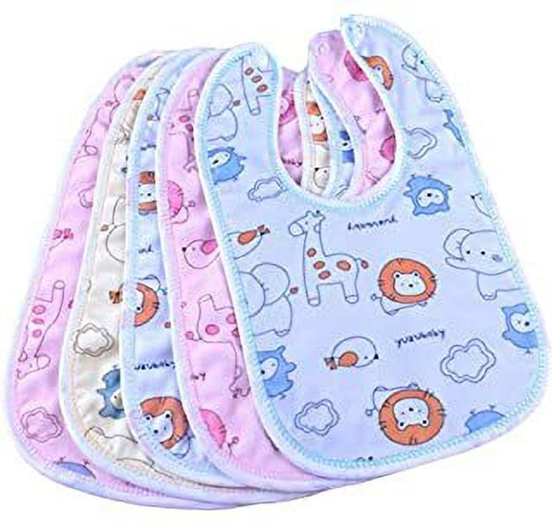 Hm Enterprises Baby Bibs Apron for Baby boy and Girl Assorted- Pack of 4 (Multicolor)(Multicolor)