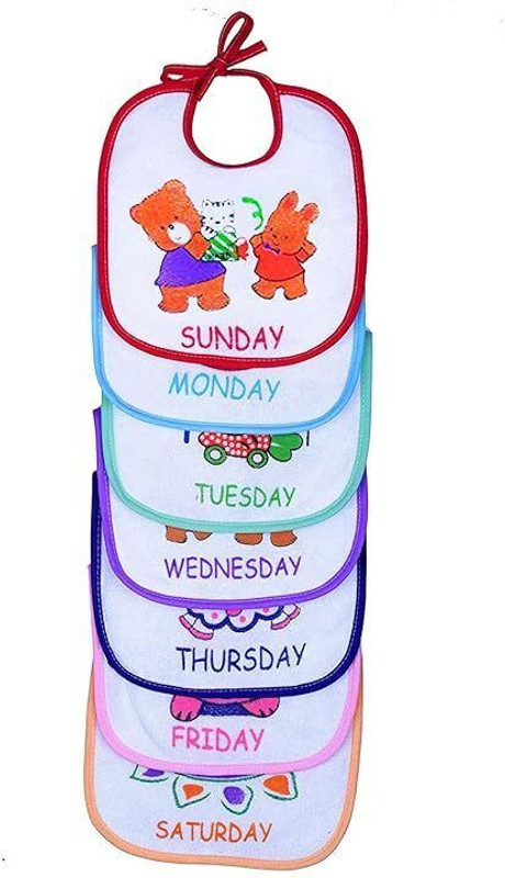 SWASUM Attractive Designs Monday To Sunday Everyday 7 Cotton Bibs(Multicolor)