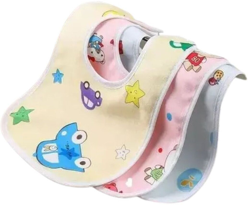 EMPOISON Waterproof Baby Bibs Pack of 3 – Cute Cartoon Prints, Soft Fabric(Multicolor)