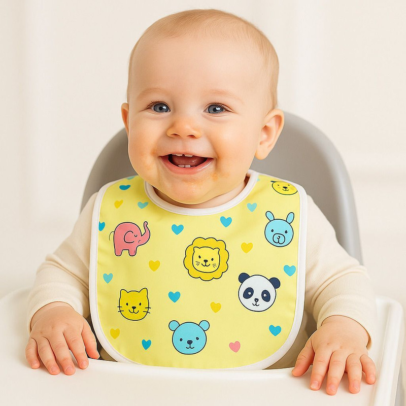 SOFTVIBE Waterproof Baby Bibs, Ultrasoft Cotton, Quick-Dry, Perfect for 3-12 Months(Multicolor)