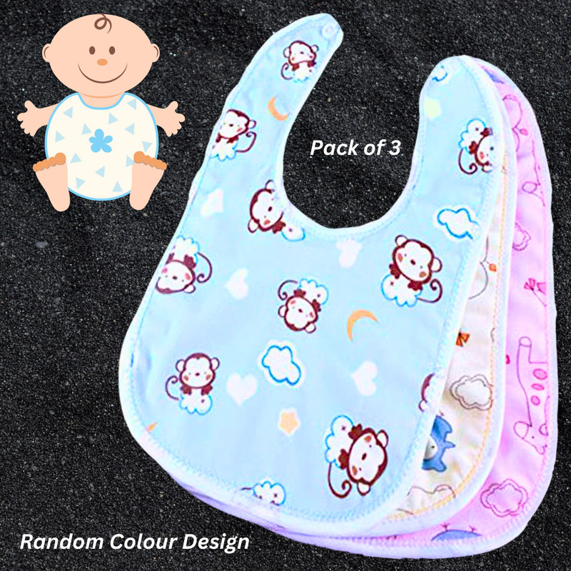 Kotton Candy Silk Waterproof Bibs | Feeding Infants and Toddlers| for 0-2 Y | Colour(MultiColour3)