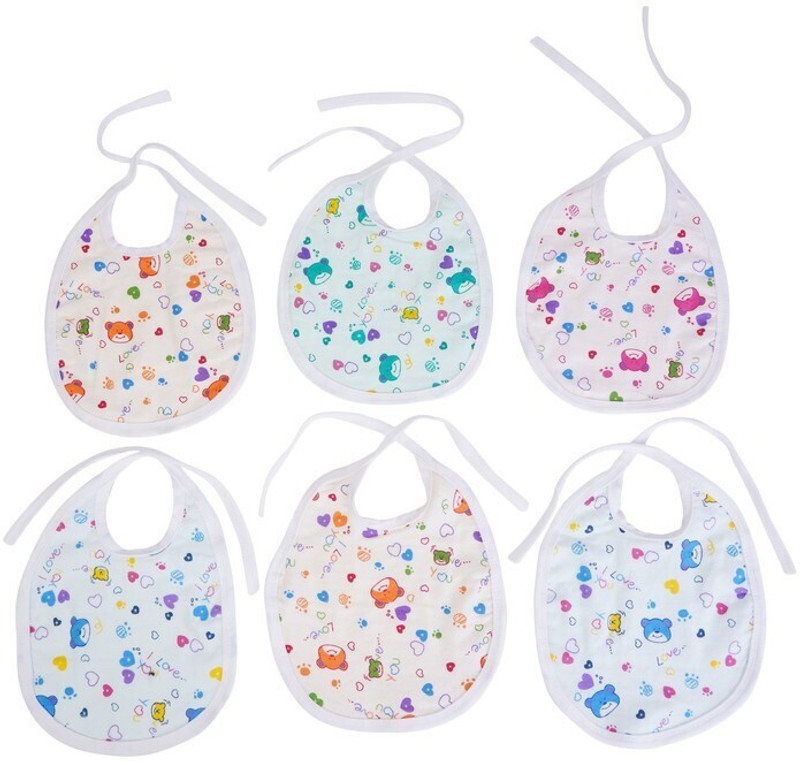 MW PRINTS Soft Cotton Bib(Multicolor)