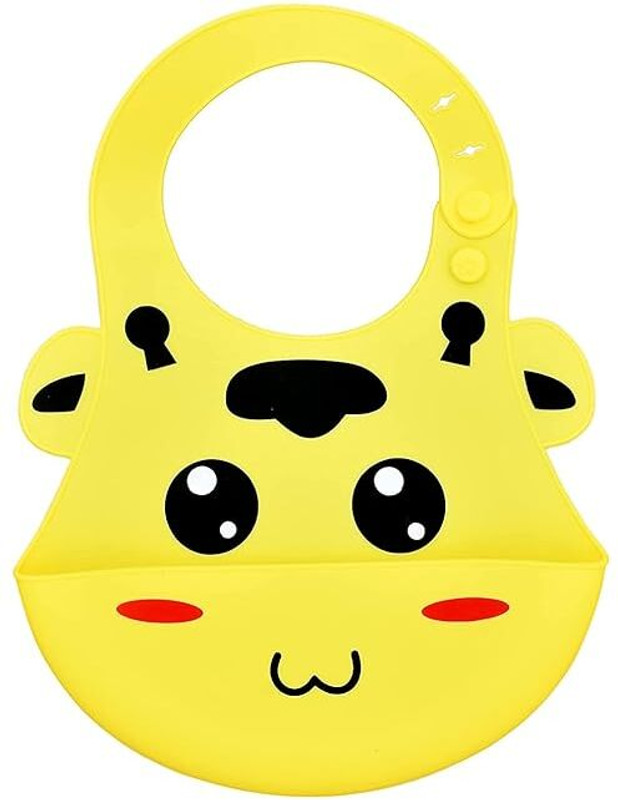 Royal krafts Baby Cartoon Printing Waterproof Silicone Bib with pocket(Multicolor)