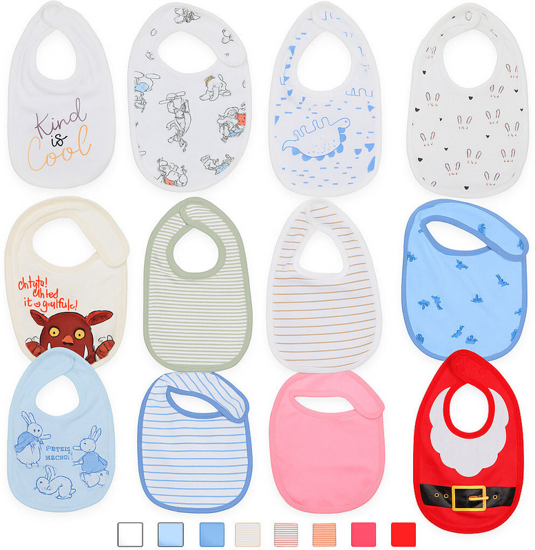 CUTEBLOOM Baby Boy Bibs (Pack of 7) Organic Cotton For Feeding and Drooling(Multicolor2)