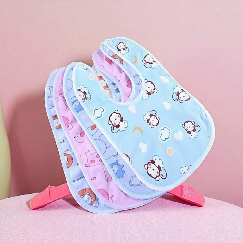 SARTraders 4 Pcs Soft Cotton Waterproof Baby Bibs Set(Multicolor)