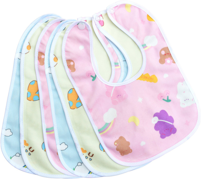 FLIPZON Cotton Bibs Pack of 6 Multicolor(Multicolor)