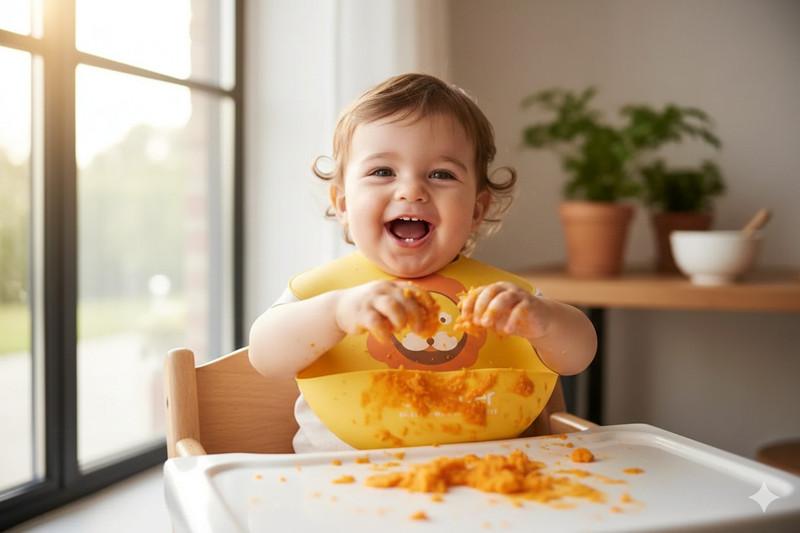 Flicker Baby Bib with Food Catcher Pocket|Waterproof & Soft Adjustable Feeding Bib(Multicolor)