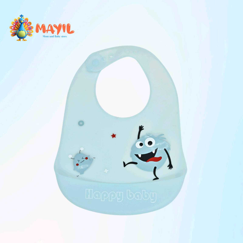 Mayil Adjustable Silicone Baby Feeding Bib (Blue)(Blue)