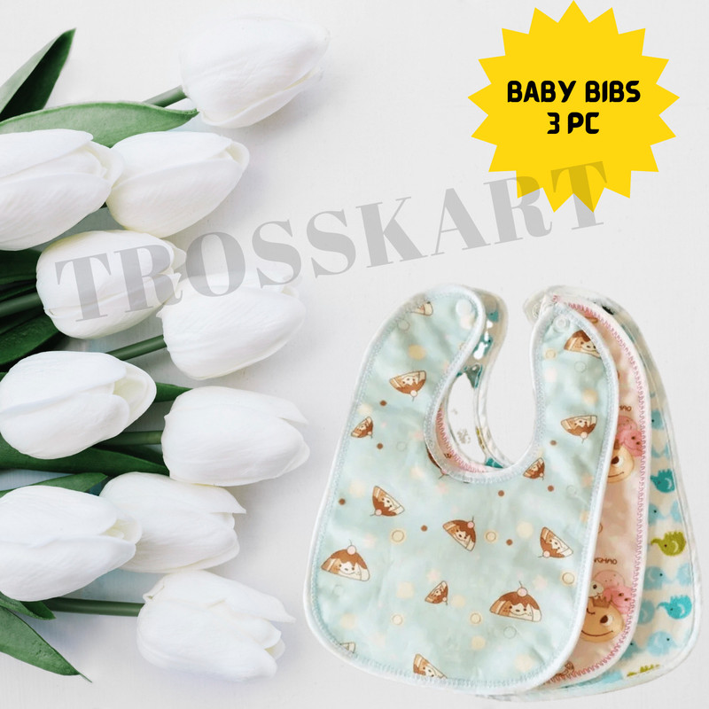 Trosskart Baby Bibs For 6 Months,Baby Bibs Cotton,Baby Bibs Apron,Sillicon Baby Bibs.(Multicolor)