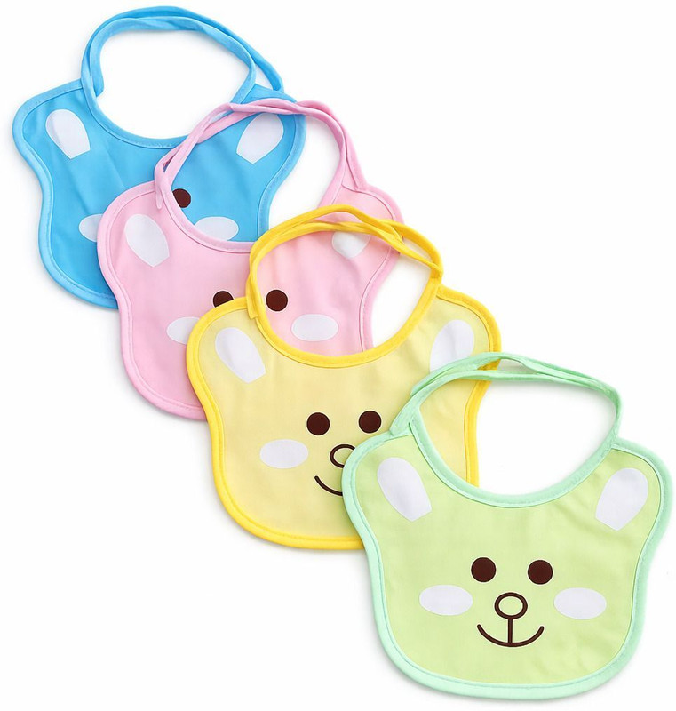 Honey Boo Waterproof Cotton Baby Bibs , Adjustable Neck Closure Feeding Bibs.(Multicolor)