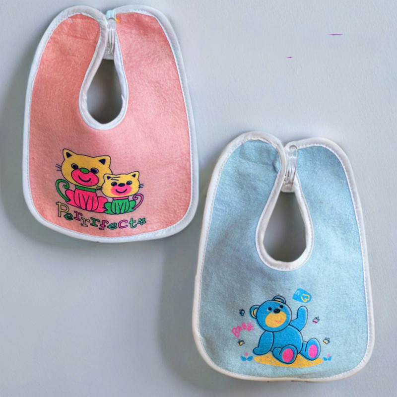 Little Dreams Grow with Style LD_2 Velcro Bibs(2 Multicolor Velcro Bibs)