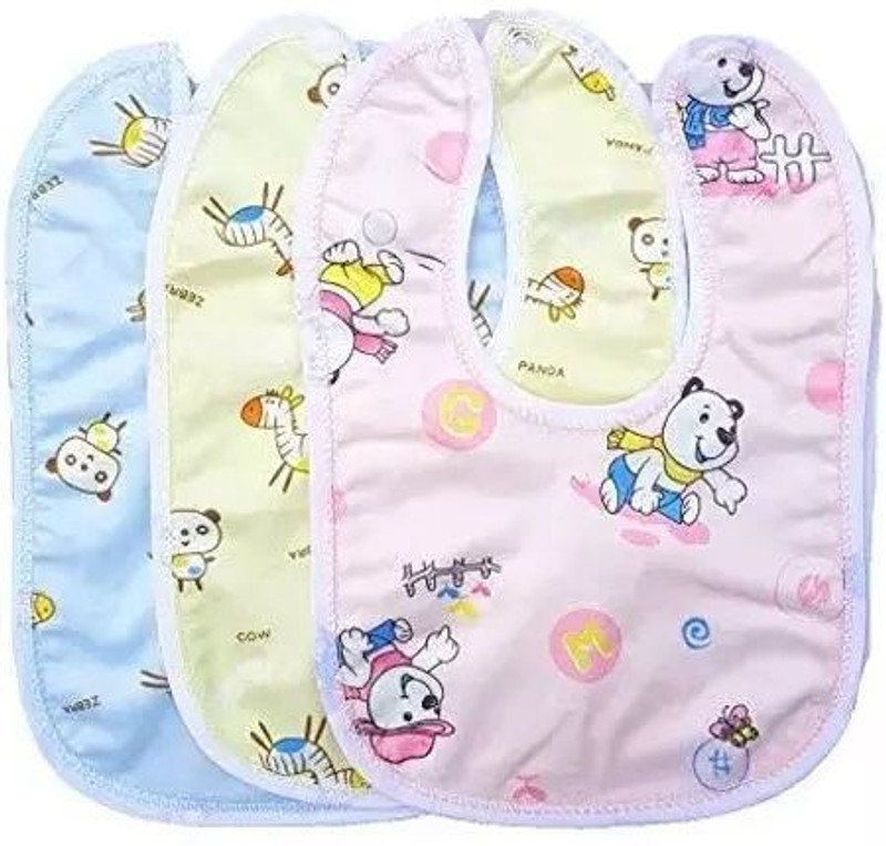 EMPOISON Baby Button Bibs/Apron Cute Overall Print with Tich Button(Multicolor)