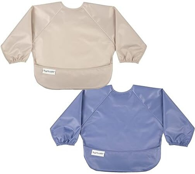 Tiny Twinkle Waterproof Long Sleeve Bibs Large, (2-4 Years) Pack of 2(Evergreen)