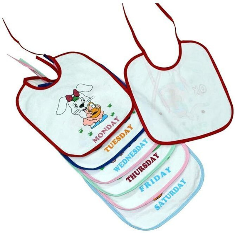 SWASUM Newborn Baby Cotton Waterproof Multi Color 7 Days Baby Bibs Monday to Sunday(Multicolor)