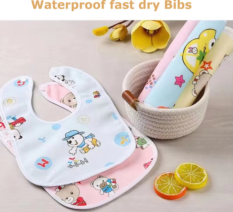 Argh Waterproof fastdry newborn baby bibs (Pack of 2)(Multicolor)