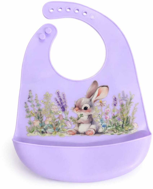 Mummasafe Silicon baby bib Waterproof Reusable BPA free Easy to clean(Purple)