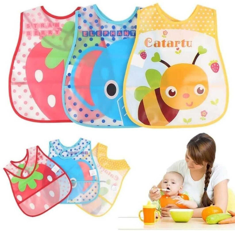 MR Wonder Bazar Leak proof Apron ,feeding Baby Bibs(muiticolor)