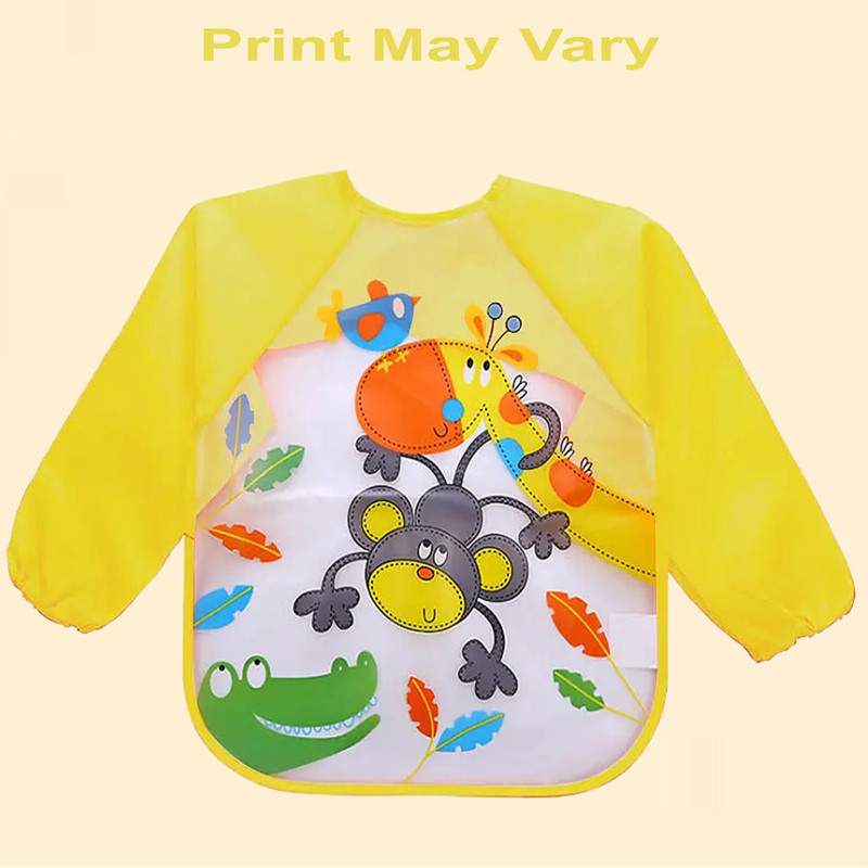 Sparkle Joy Full Sleeves Bibs for Baby(Yellow)