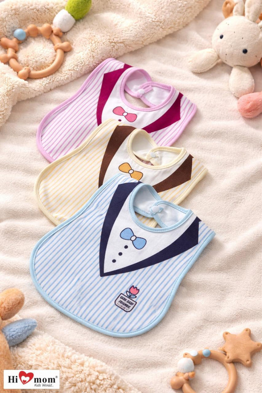HI MOM Baby Tie Bib Cotton Waterproof Bib for Baby Boy & Girls(Multicolor)