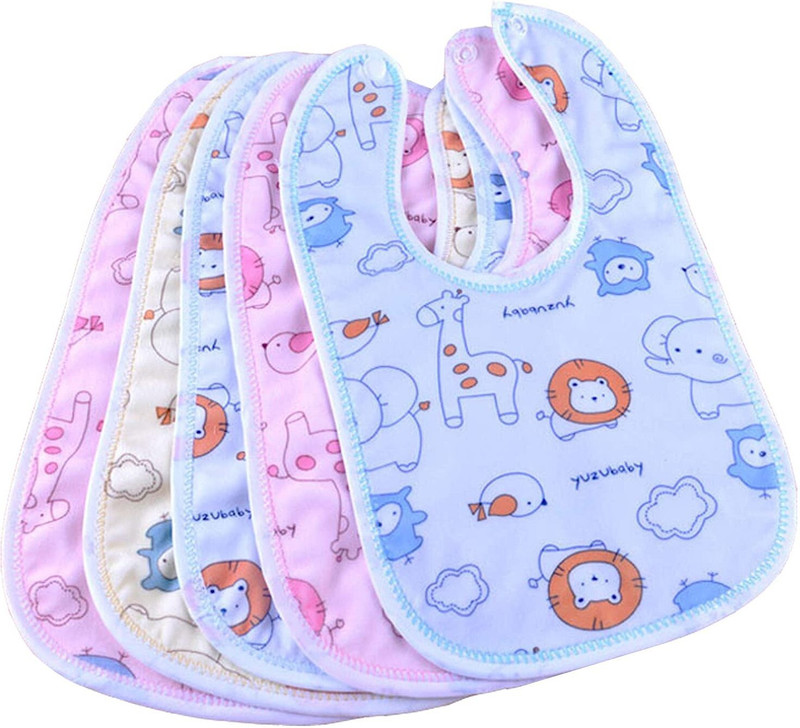 PRMAAN New Born Baby Eating Bibs 5pcs(Multicolor)