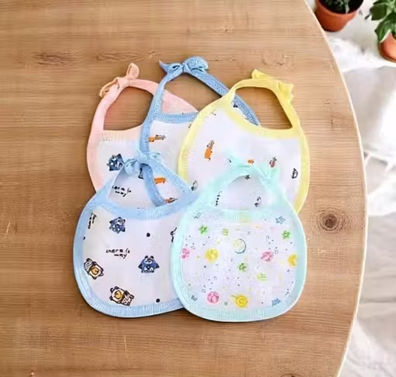 Goyoo SnuggleTots Round Shape Baby Bibs – 0-2years-Pack of 5(Multicolor)