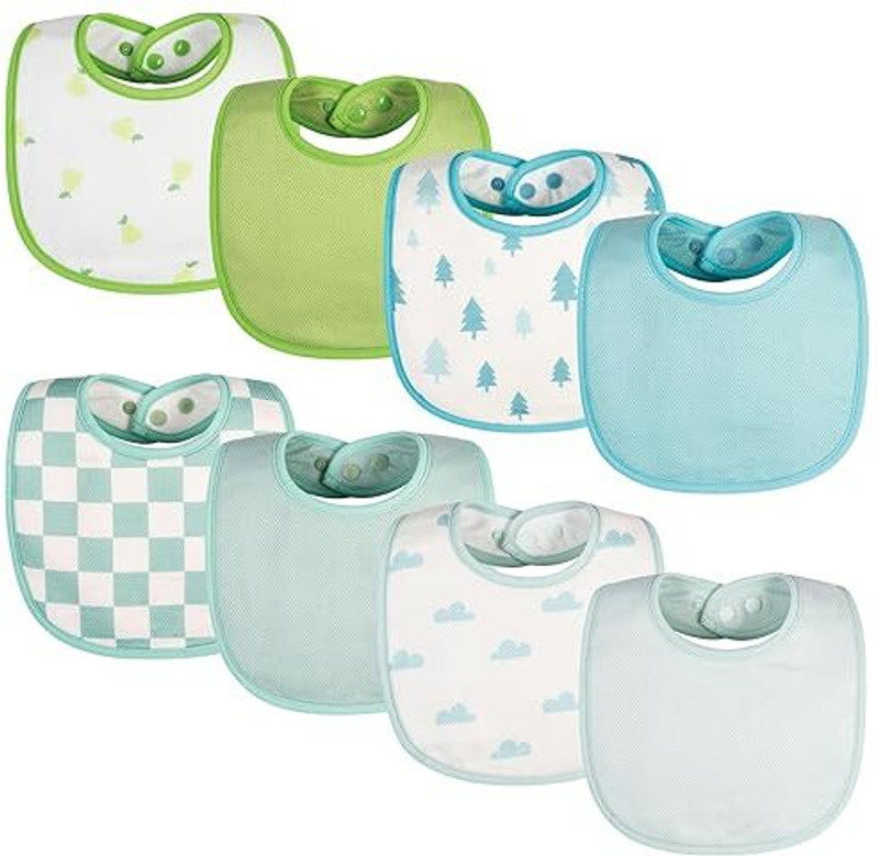 Tiny Twinkle Baby Feeding Bibs Absorbent Infant Drool and Feeding Baby Bibs (Pack of 8)(Multicolor)
