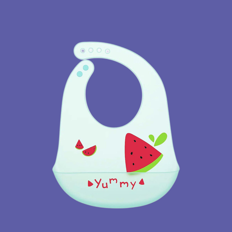 AnXeon Cute Baby Silicone Bib with Pocket | Waterproof Feeding Essential(Multicolor)