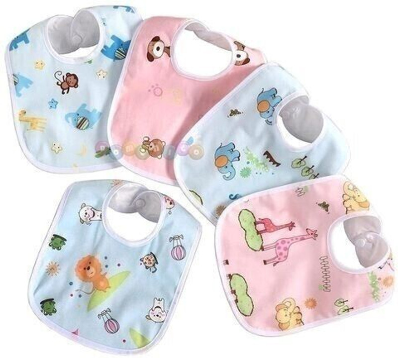 Probang Baby Bibs Apron for Baby boy and Girl Assorted- Pack of 4(Blue & Pink)