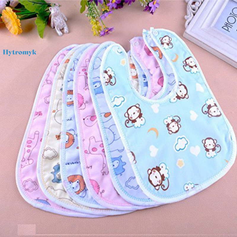 HytroMyk baby bib Super Soft Cotton Daily Use,Velcro bibs for baby appron(Multicolor-6 Pairs)