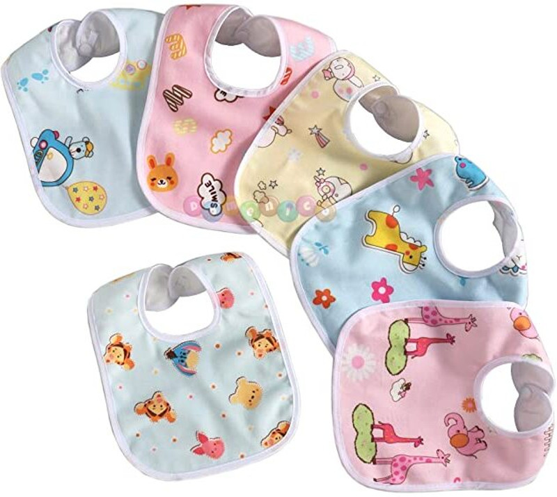 Air Fly Baby Bibs Apron for 0-3, 6-12 Months Baby boy and Girl Assorted -Pack of 6(Multicolor)