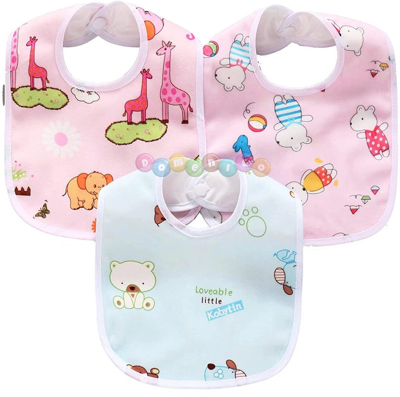 Goyoku Baby Soft Feeding Bibs/Apron Cute Multi Print Waterproof Newborn Baby Bib Set 3(Multicolor)