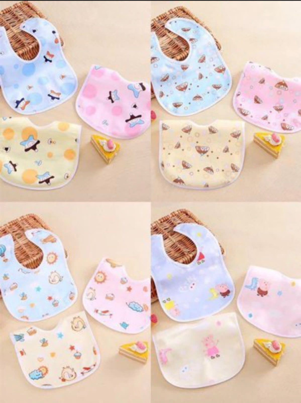 kidssmilez Soft Cotton Multicolor Easily Adjustable Feeding Bibs In Apron Style For Babies(Multicolor)