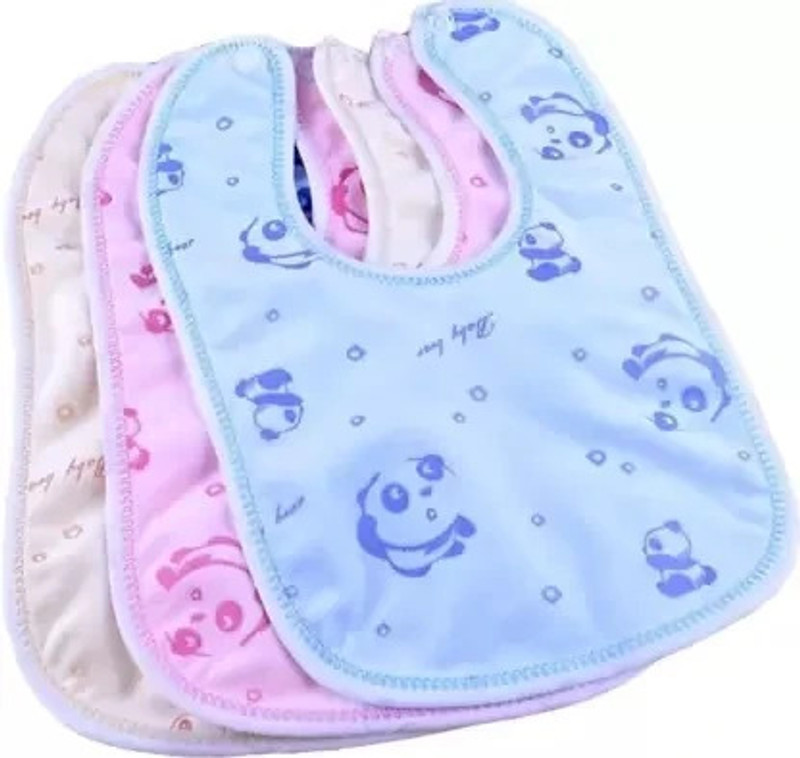 EMPOISON DOUBLE LAYER DURABLE ,WATERPROOF BIBS PACK OF 3(Multicolor)