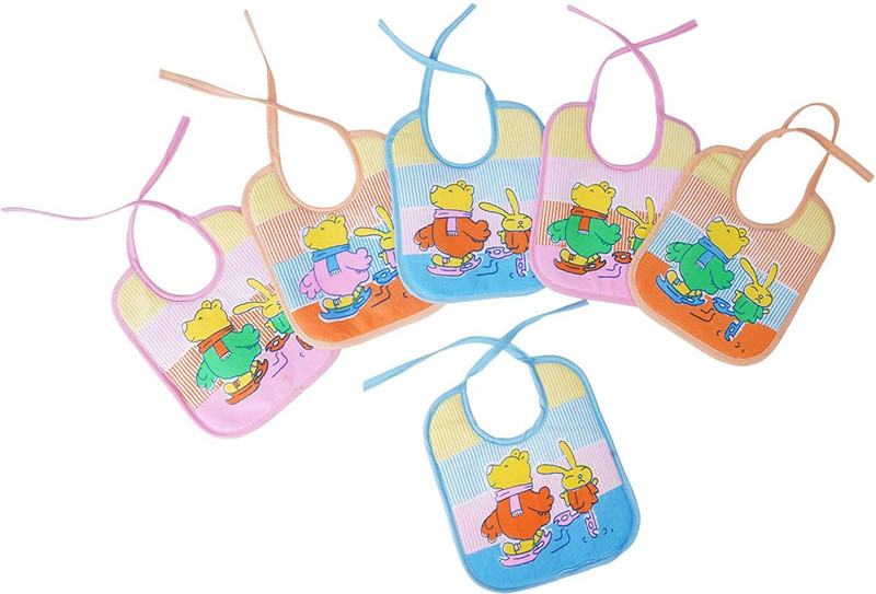 Anush Marino Soft Cotton Bibs/Apron For Baby (0-12 Months)(Set of 6pcs Cotton Waterproof Bibs)