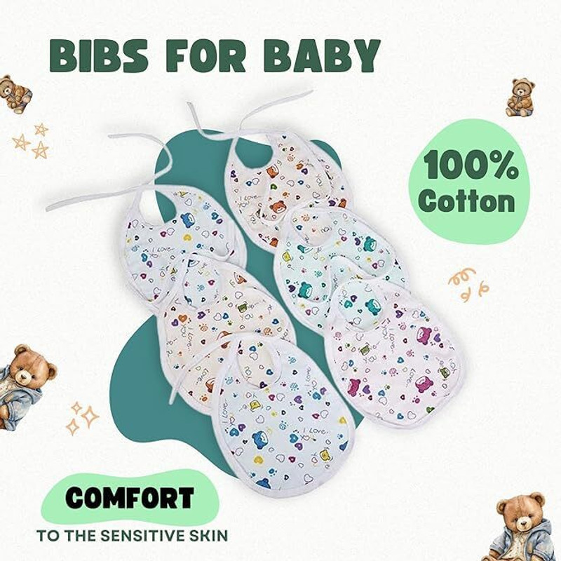 Wagwanfly Bibs-Flalein Set of 6 | Bibs for Baby Boy's & Girls | Infant Apron(Flalein)