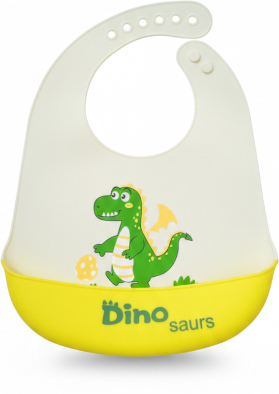 Charmpeak Zero-Mess Feeding: Waterproof Silicone Bib with Deep Crumb Catcher for Babies(Yellow)