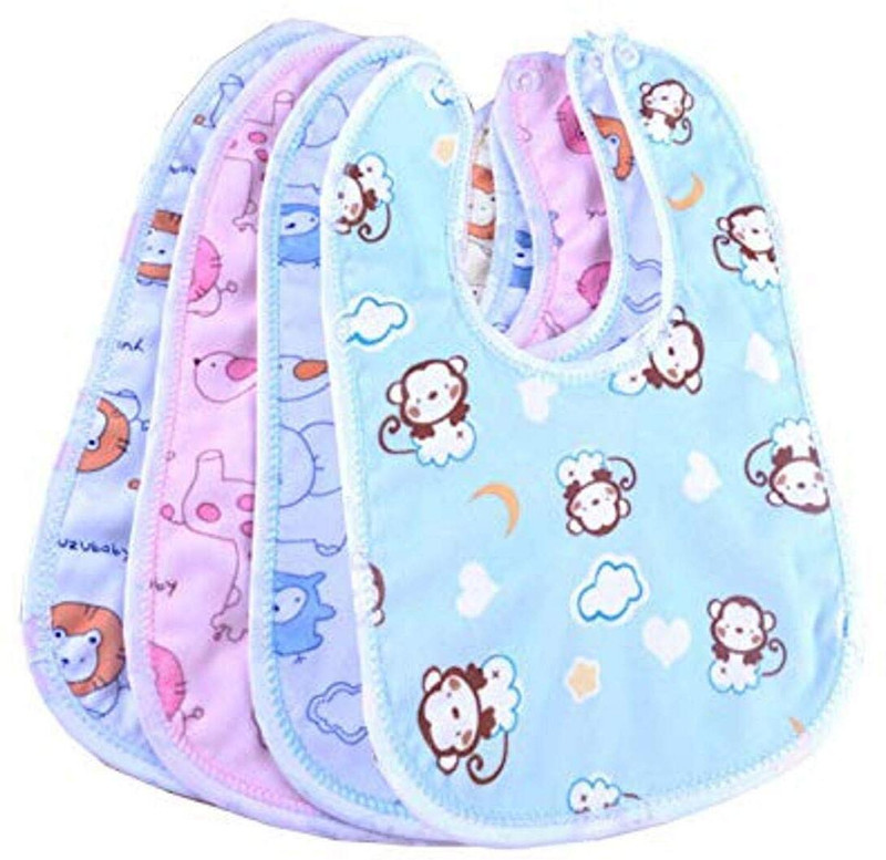 KIDOZIFY Super Soft Cotton Waterproof Baby Bibs Apron(Multicolor)