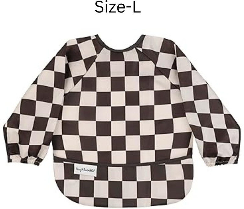 Tiny Twinkle Modern Unisex Long Sleeve Baby Bib-Large (2-4 Years )(Black)