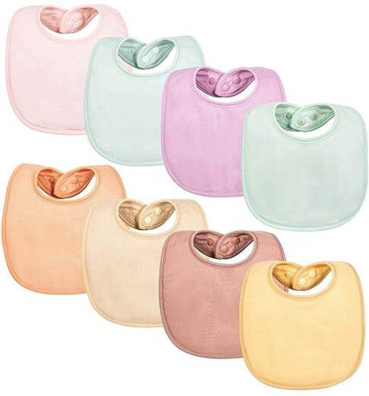 Tiny Twinkle Absorbent Baby Bibs Pastel Colors for Boys (Pack of 8)(Pastel Colors)