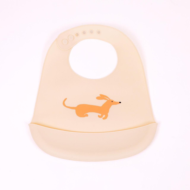 CHILD CHIC Soft Silicone Waterproof Baby Bib with Adjustable Buttons for Mess-Free Feeding(Baby pink)